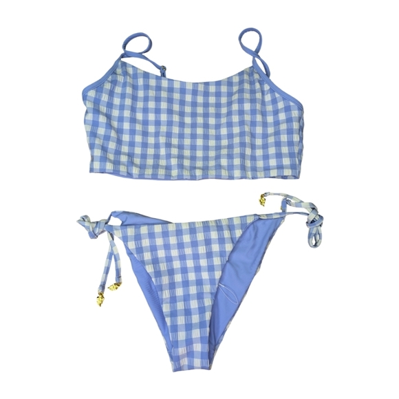 2/$25-Quintsoul Gingham Bikini Size Small NWOT Reversible Cami Top & Low Rise - Picture 3 of 13
